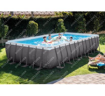 26364 Каркасный бассейн Rectangular Ultra Frame 7,32х3,66х1,32м Intex+песч.фильтр 7900 л/ч
